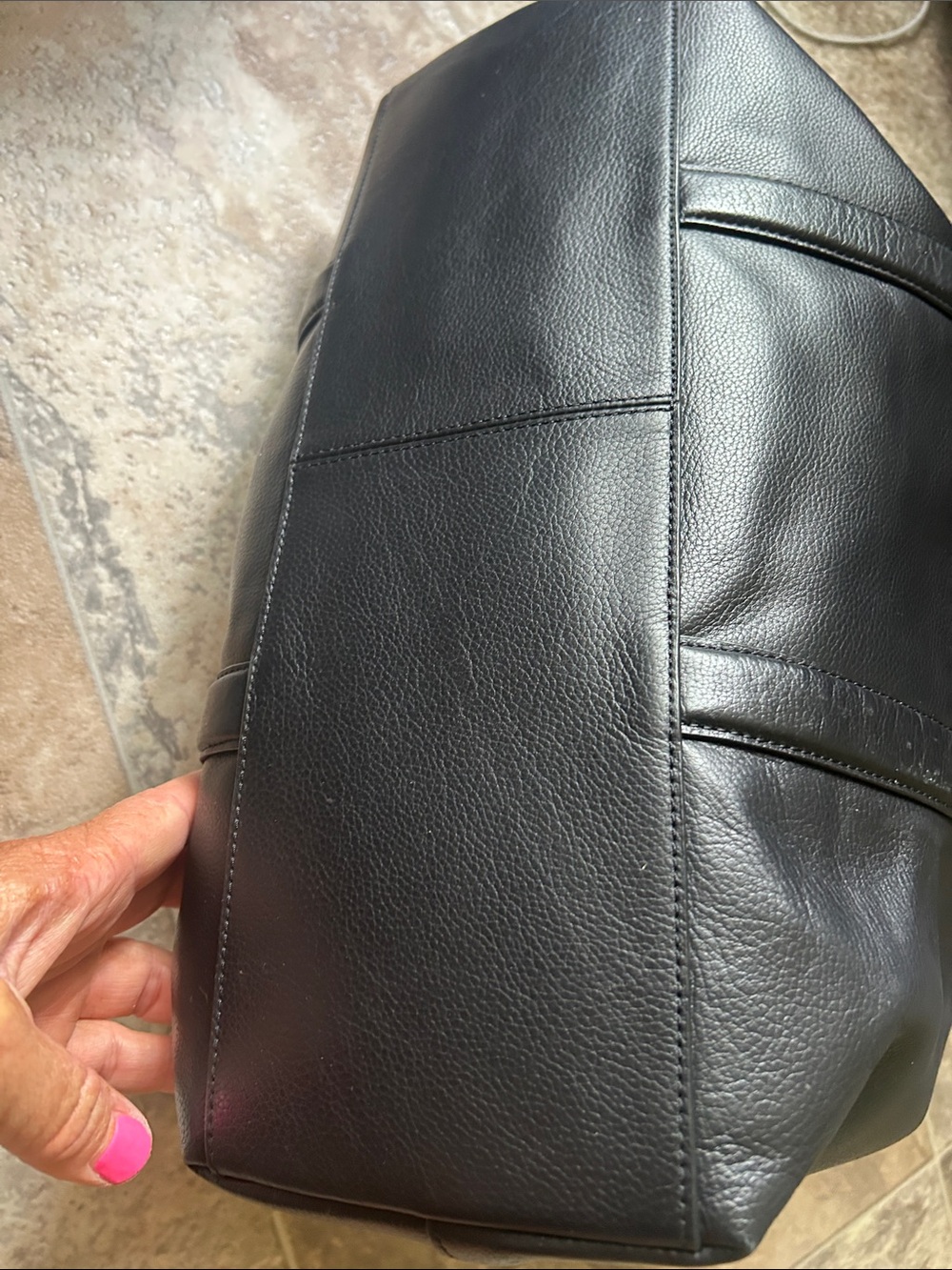 Coach Black Leather Tote with Detachable Shoulder Strap - Picture 12 of 12